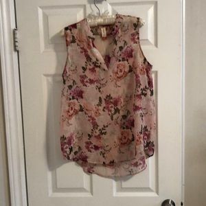 Floral sheer tank top